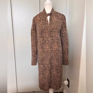 H by Halston Animal Print Long Sleeve Dress